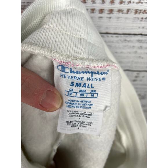 Champion Reverse Weave White Terrycloth Shorts Small Loungewear Retro Y2K Comfy - Picture 8 of 8